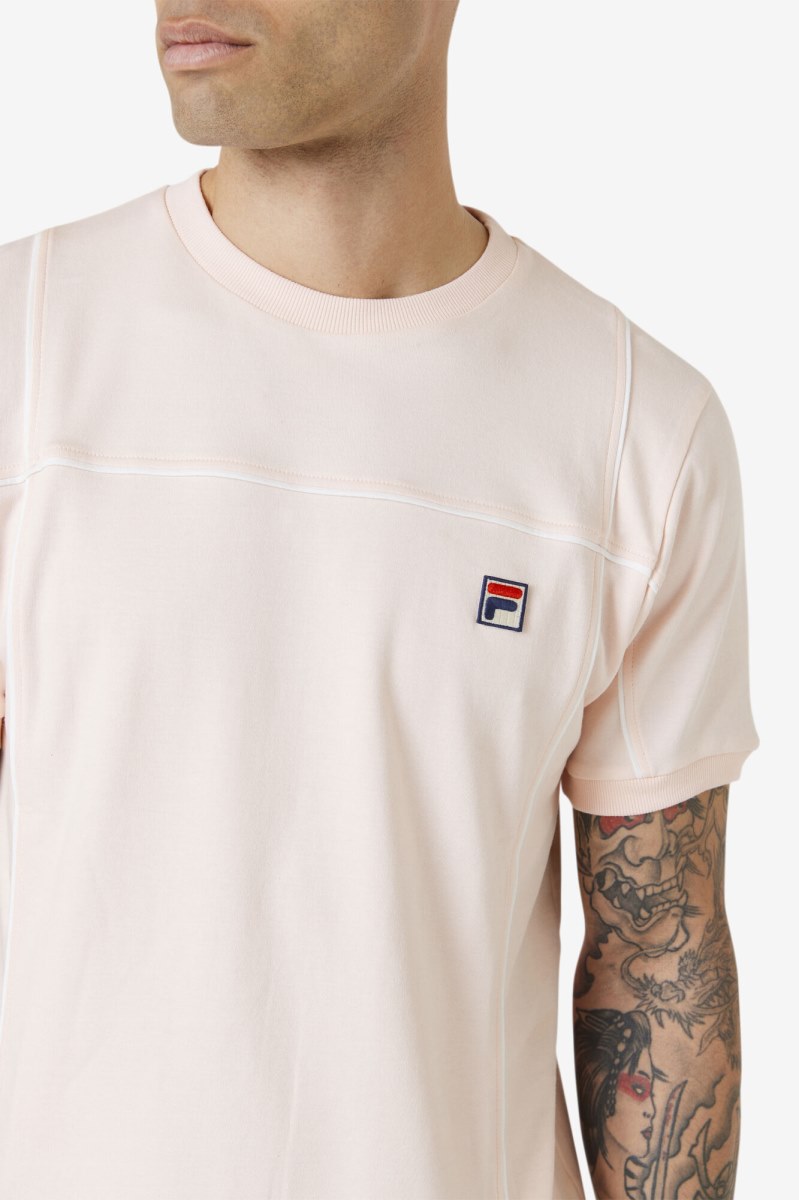 Fila Terrinda Crew T Shirts Herre Lyserød | 703-OQZKXG