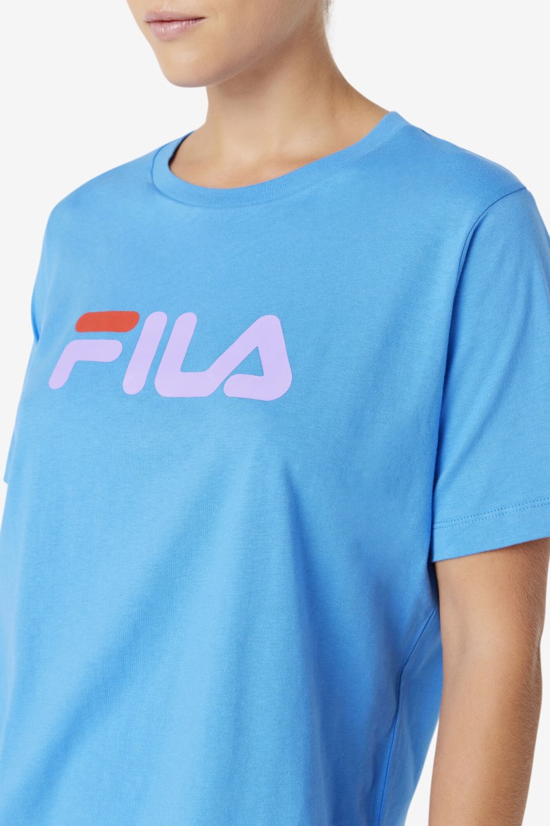 Fila Thea Tee T Shirts Dame Blå | 059-YNQIEM