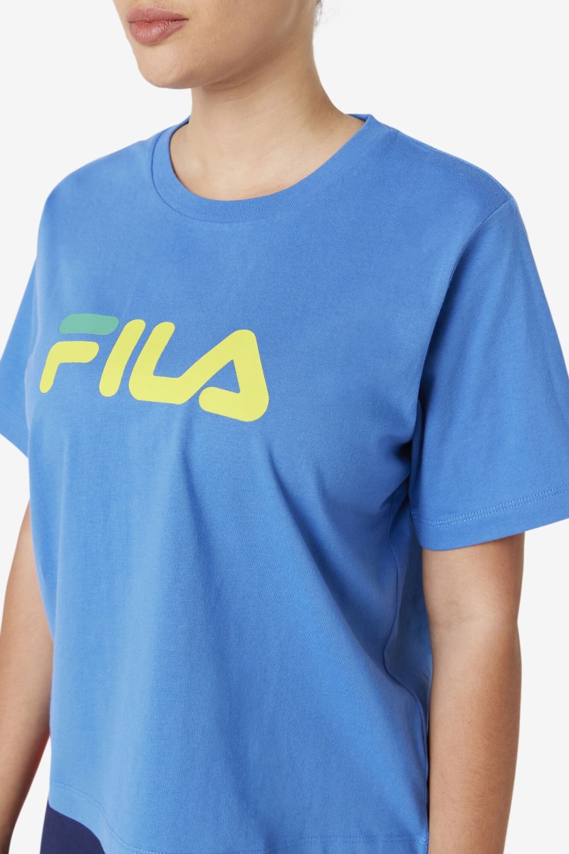 Fila Thea Tee T Shirts Dame Dyb Blå | 376-URJZKQ