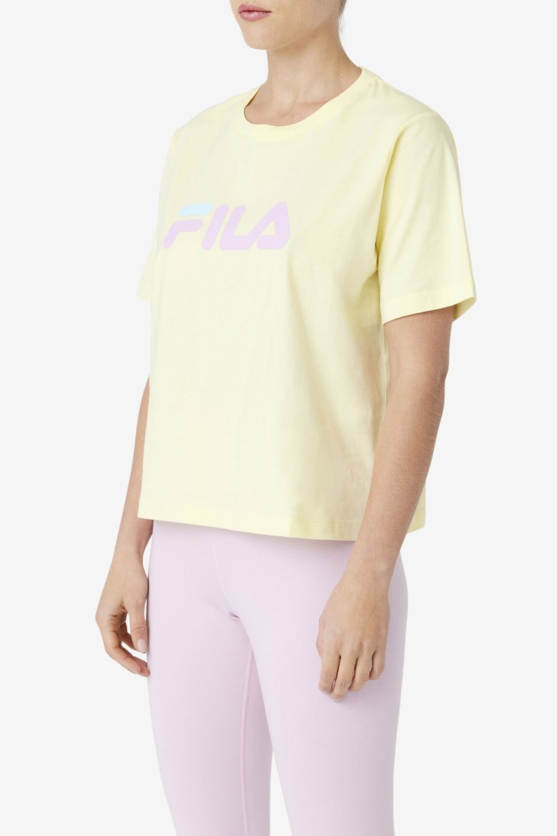 Fila Thea Tee T Shirts Dame Gul | 548-JSURQG