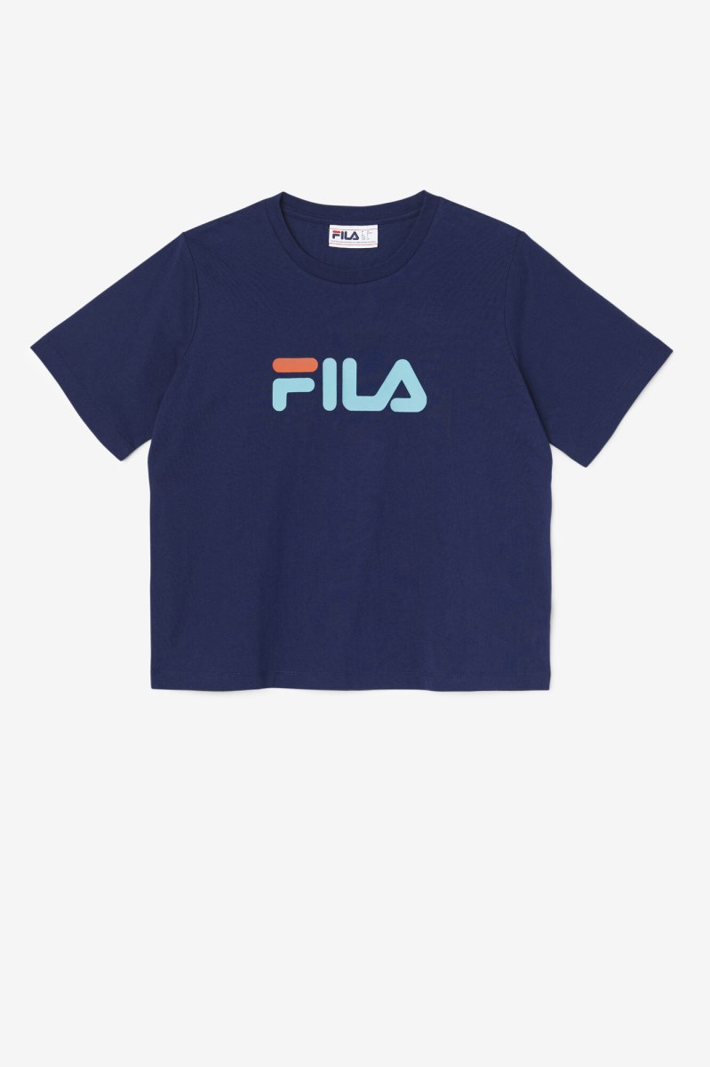 Fila Thea Tee T Shirts Dame Mørkeblå | 725-ZXWHGM