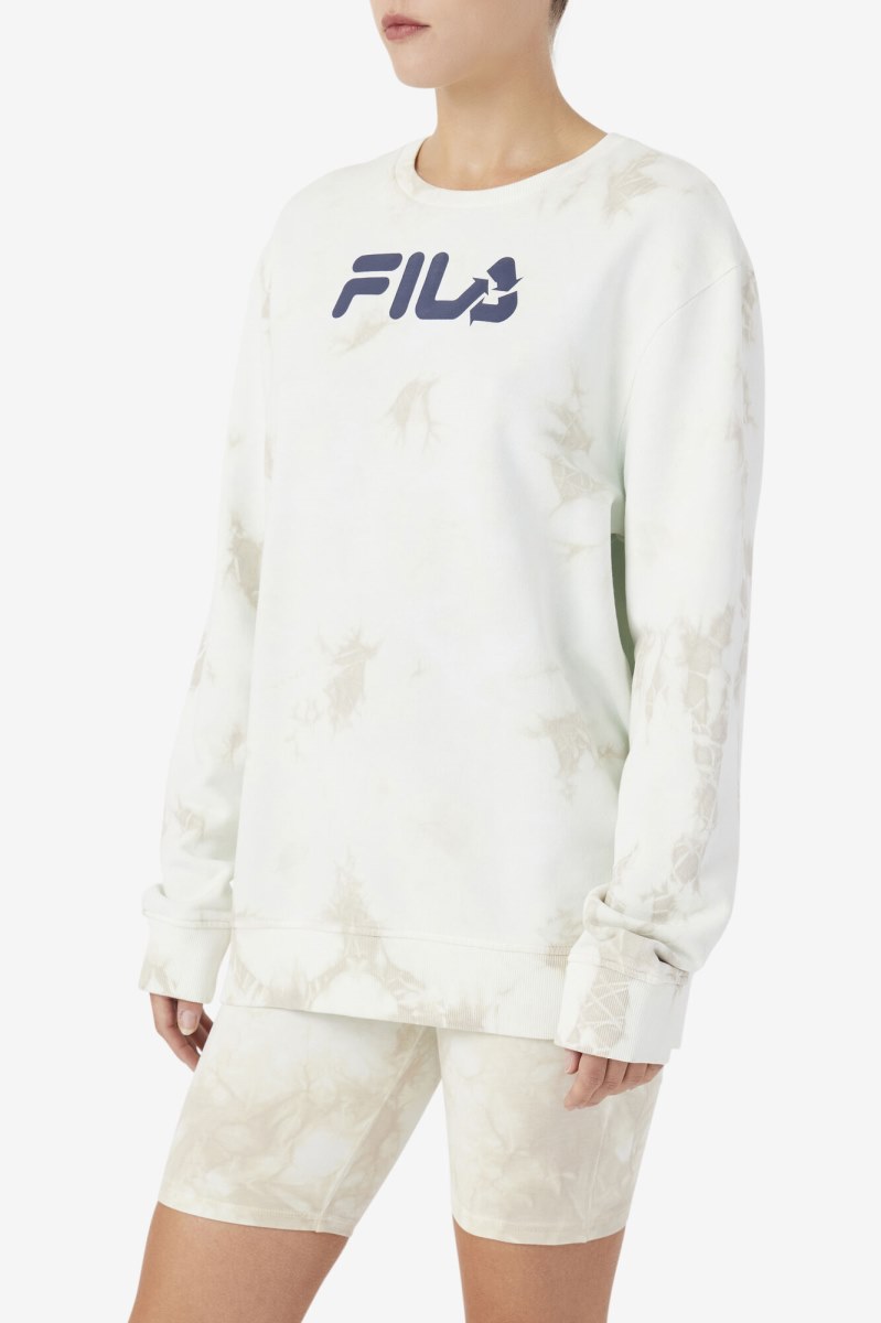 Fila Uplee Crew Sweatshirts Dame Grå Mørkeblå | 135-WYUVQJ