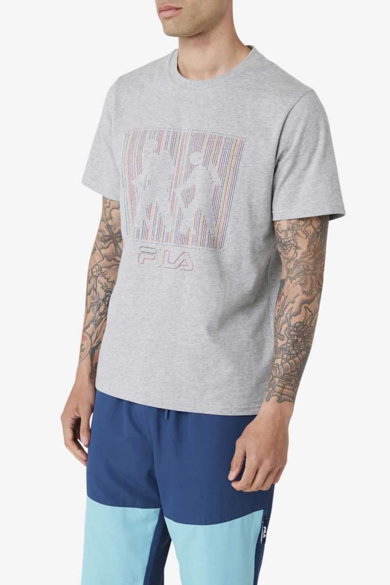 Fila Visuri Tee T Shirts Herre Grå | 741-MTOPSF