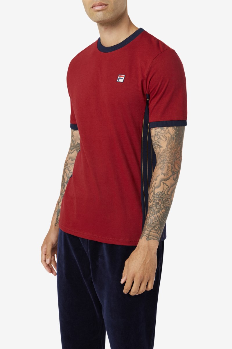 Fila Warner Tee T Shirts Herre Mørkeblå | 243-TUQJEK