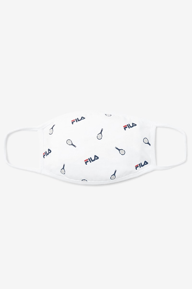 Fila White Print Face Mask Udstyr Dame Hvide | 827-PXENYF