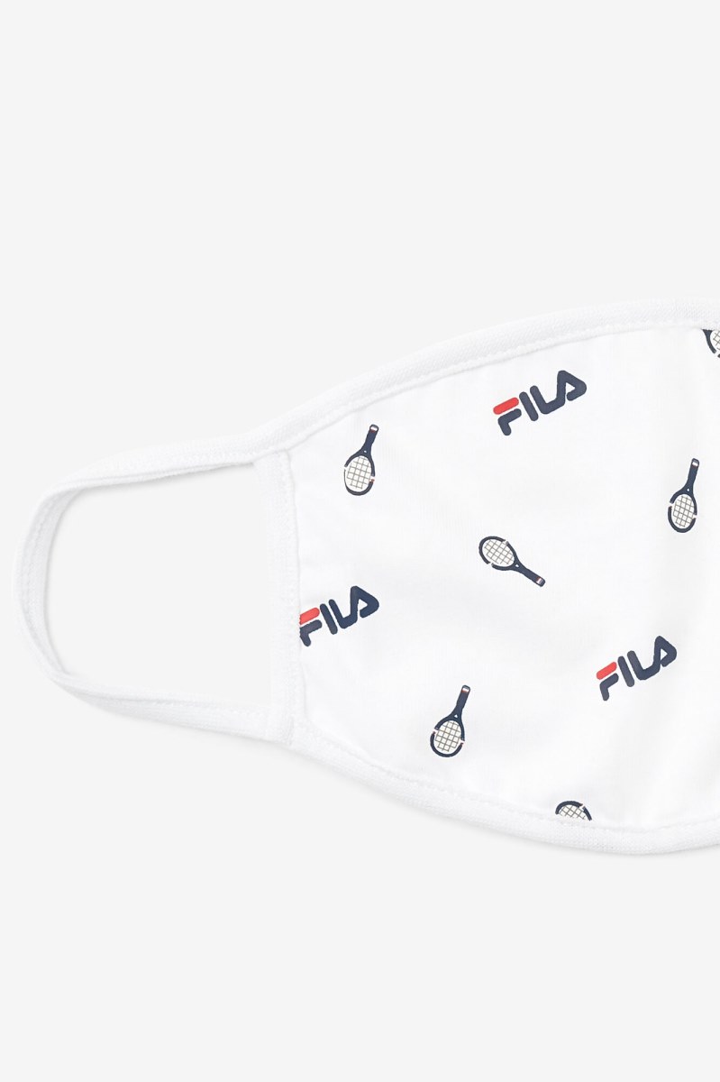 Fila White Print Face Mask Udstyr Dame Hvide | 827-PXENYF