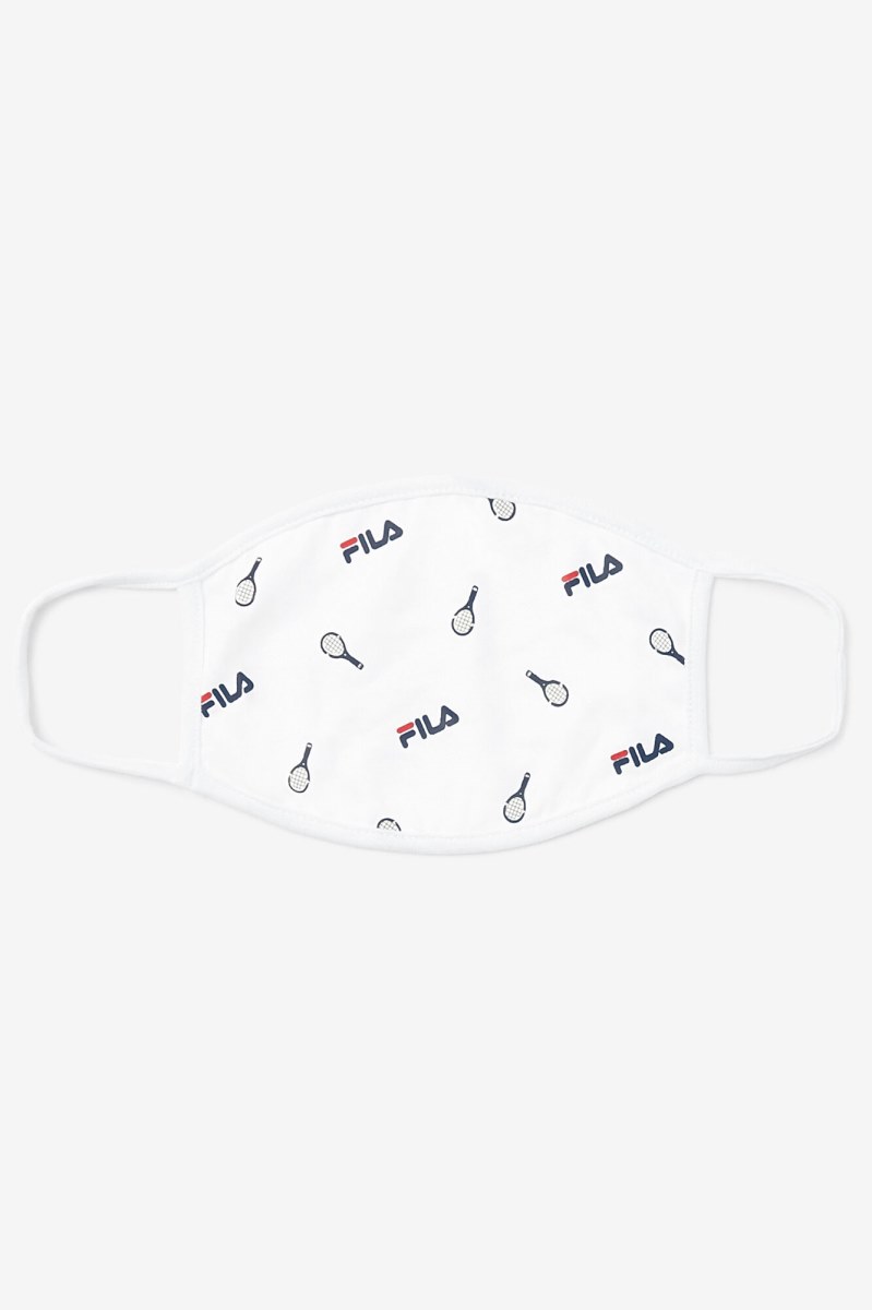 Fila White Print Face Mask Udstyr Dame Hvide | 827-PXENYF