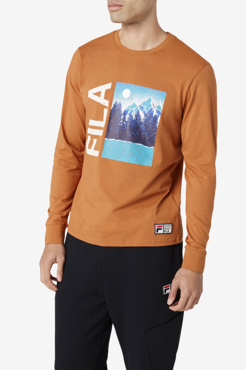 Fila Yenisei Tee Long Sleeve Herre Hvide | 046-OEFWSJ