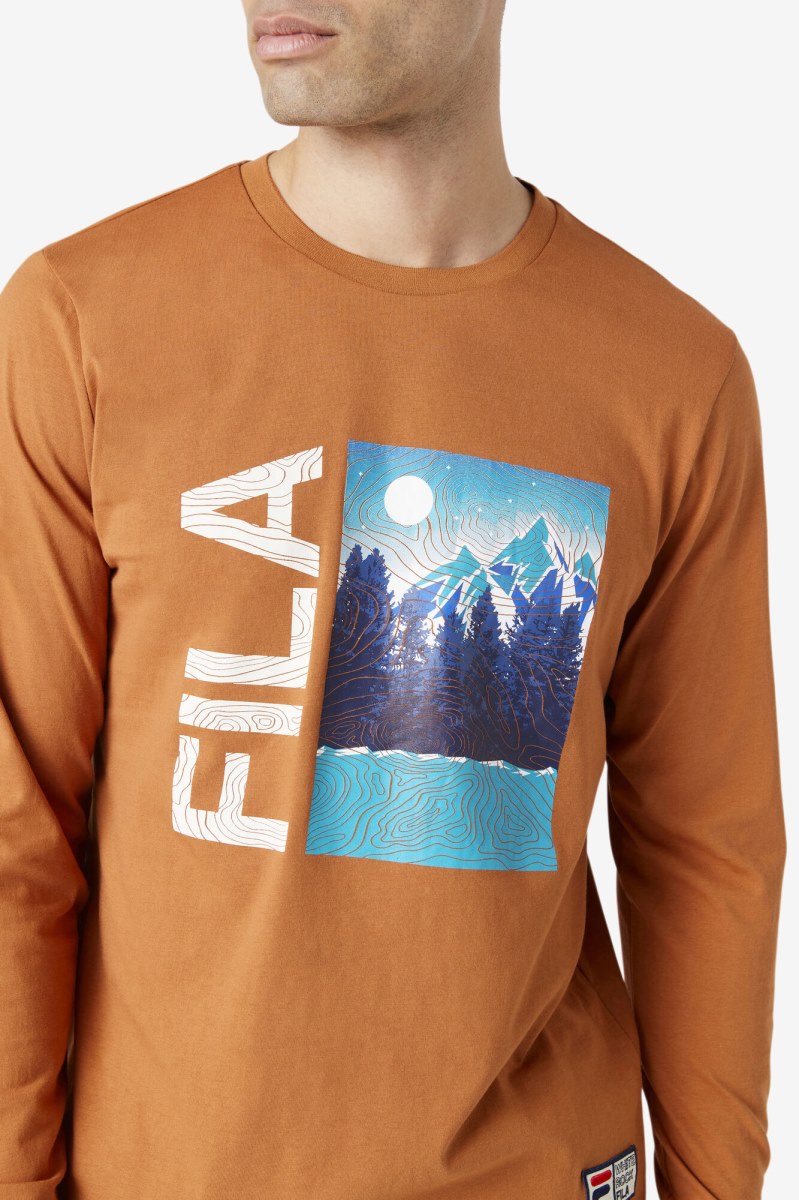 Fila Yenisei Tee Long Sleeve Herre Hvide | 046-OEFWSJ