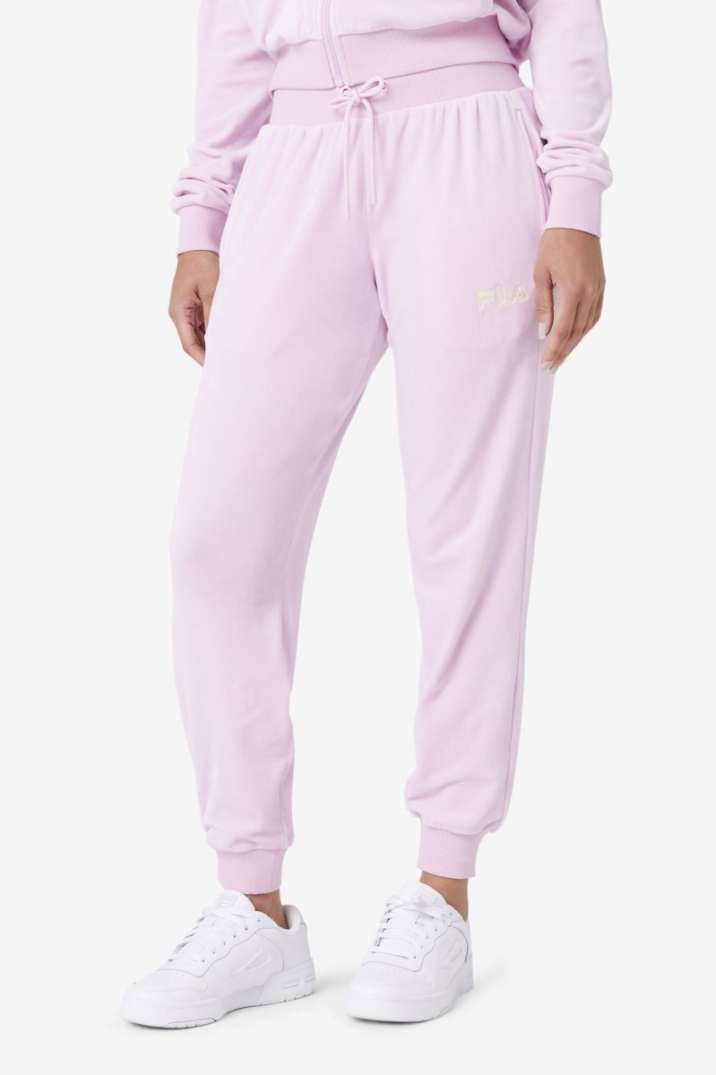 Fila Zura Velour Joggers Dame Lilla | 590-UJGVWM