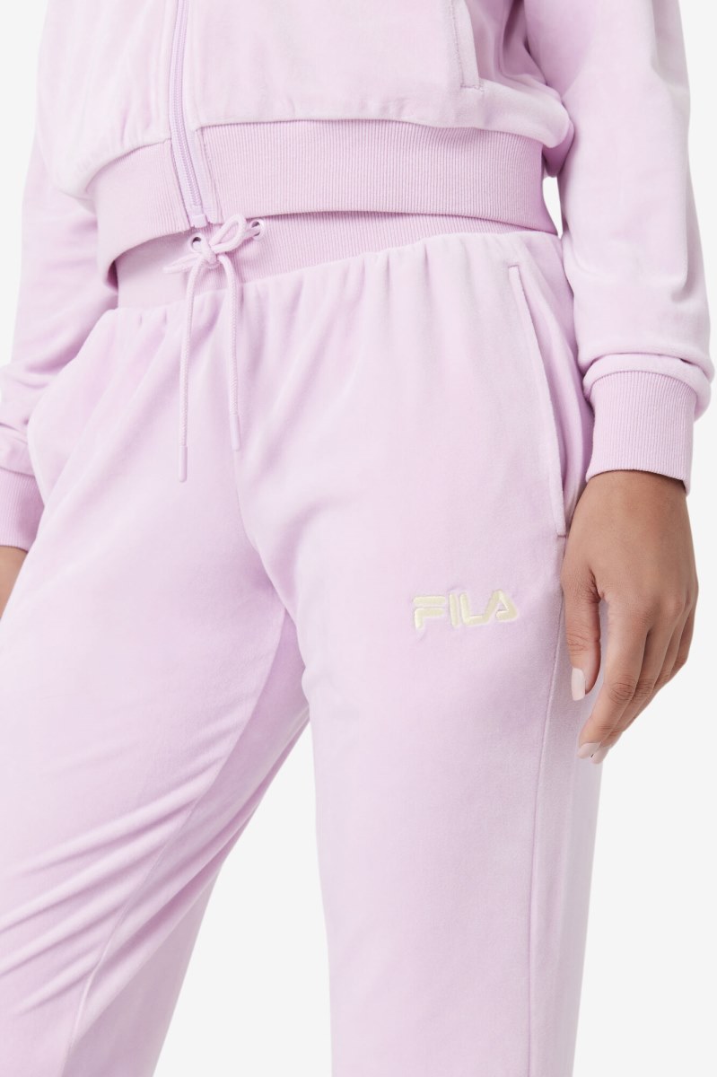 Fila Zura Velour Joggers Dame Lilla | 590-UJGVWM