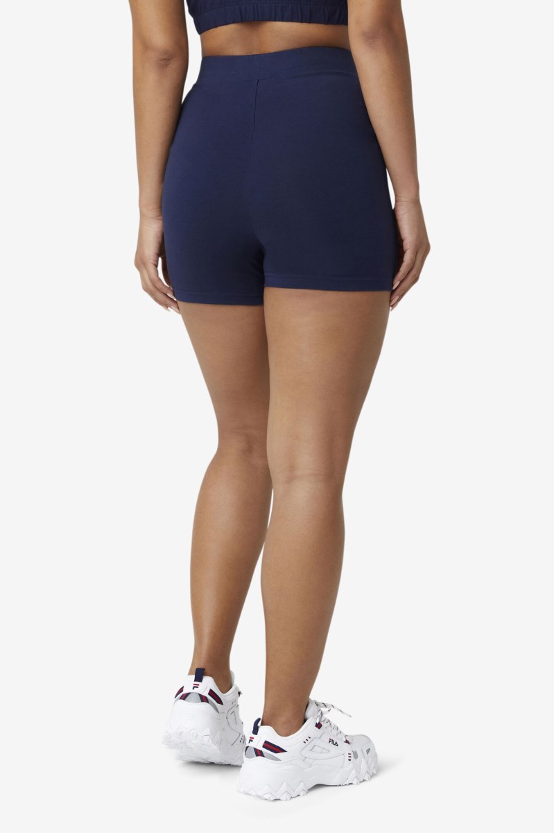 Fila beatriz high waist Shorts Dame Mørkeblå Hvide Rød | 287-SEVDAI