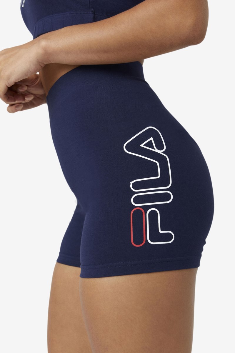 Fila beatriz high waist Shorts Dame Mørkeblå Hvide Rød | 287-SEVDAI