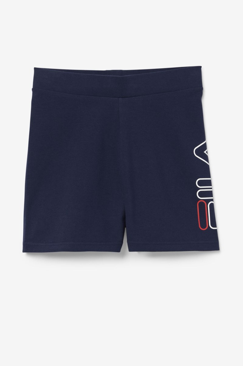 Fila beatriz high waist Shorts Dame Mørkeblå Hvide Rød | 287-SEVDAI