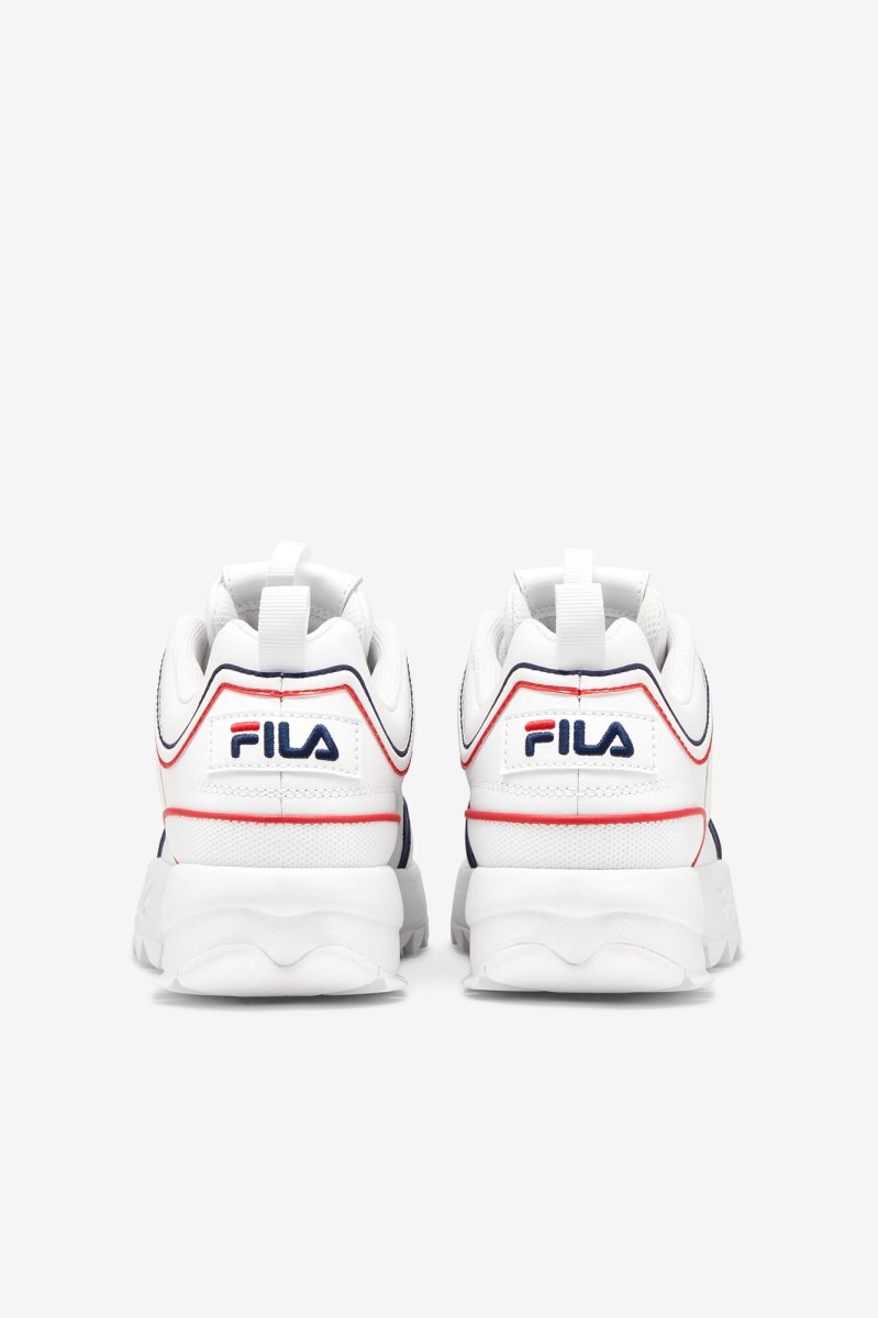 Fila disruptor 2 contrast piping Små Børn Børn Hvide Mørkeblå Rød | 904-OYMXFV