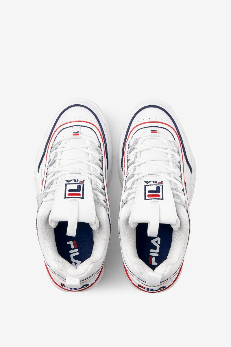 Fila disruptor 2 contrast piping Sneakers Børn Hvide Mørkeblå Rød | 891-GDJOWL