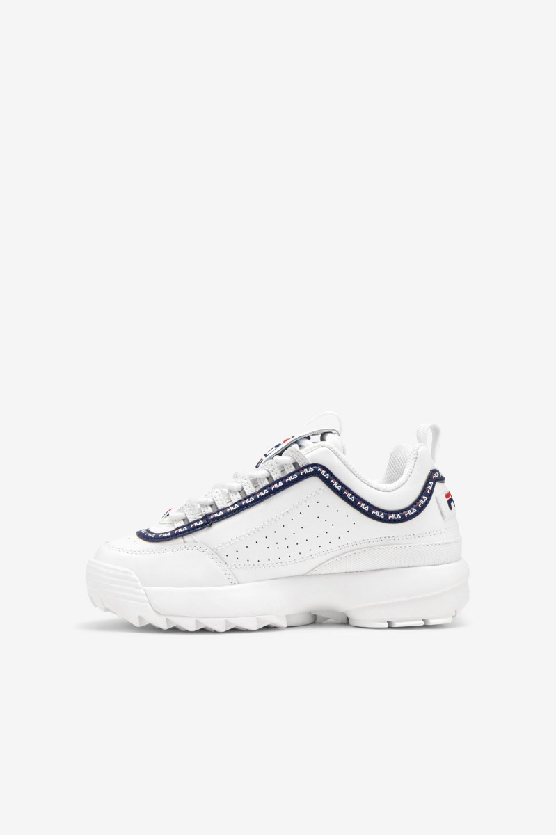 Fila disruptor 2 repeat Sneakers Børn Hvide Mørkeblå Rød | 385-CRYPSD