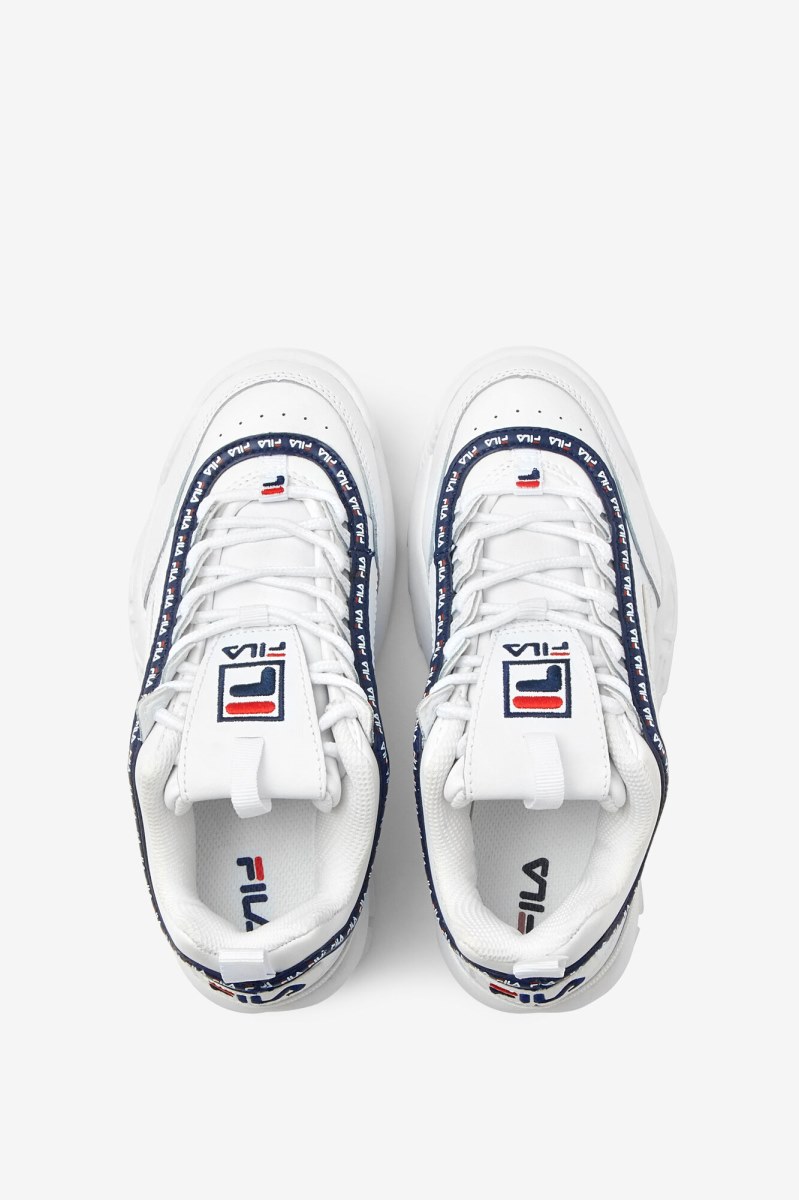 Fila disruptor 2 repeat Sneakers Børn Hvide Mørkeblå Rød | 385-CRYPSD