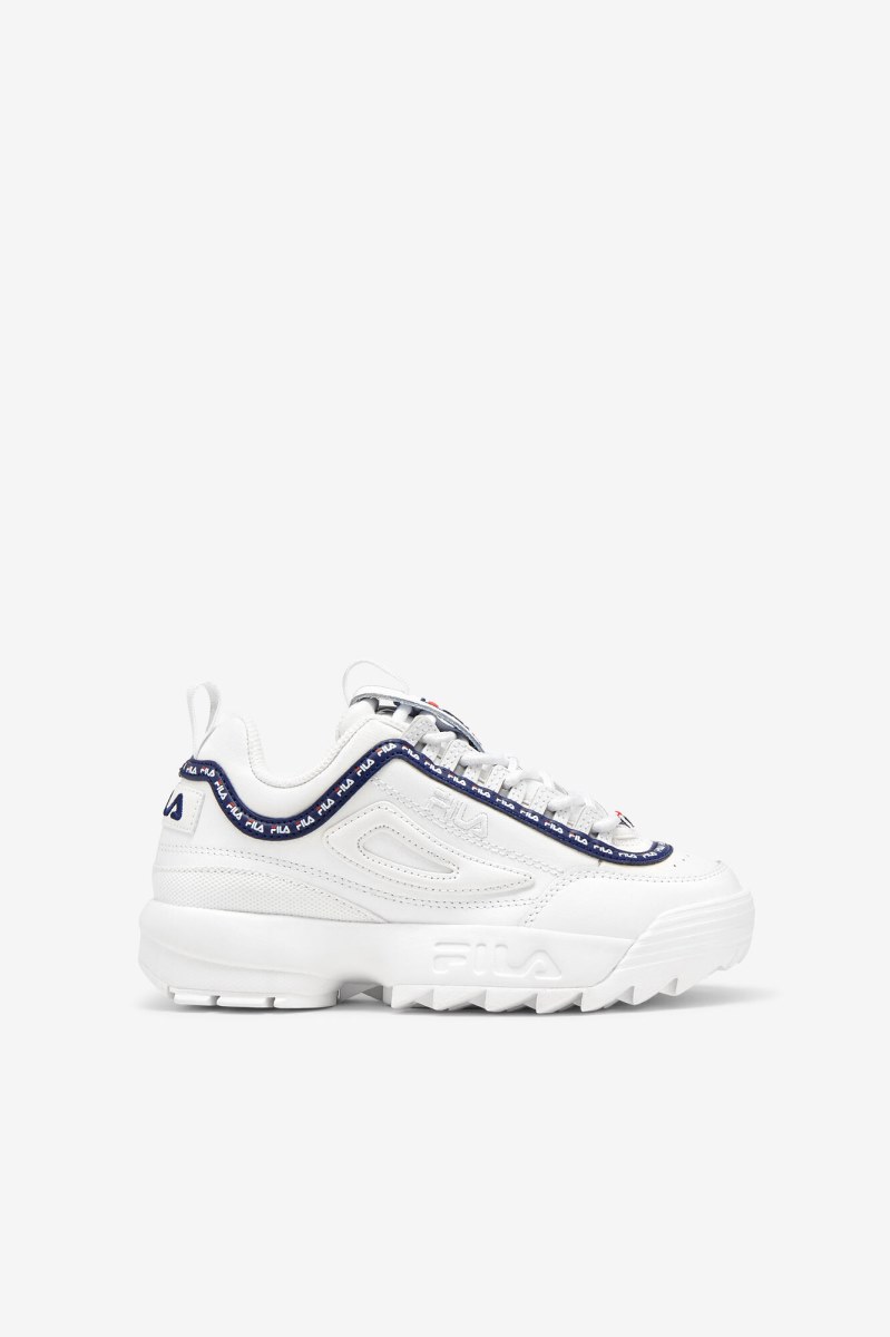 Fila disruptor 2 repeat Sneakers Børn Hvide Mørkeblå Rød | 385-CRYPSD